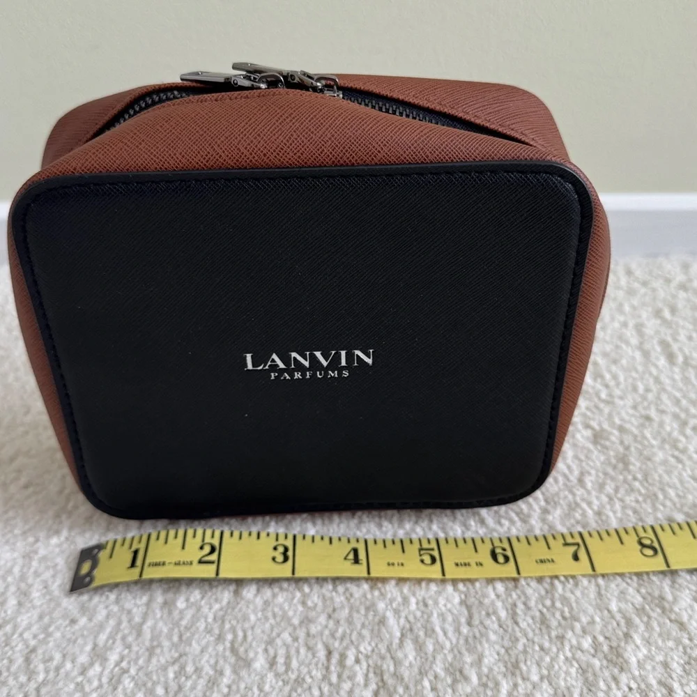 Lanvin Parfums Zippered Black and Brown Toiletry Bag